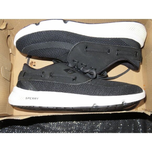 Sperry Black Top Sider 7 Seas 3 Eye Canvas Boat Shoes Sneakers size 6 STS98966 - Picture 3 of 8